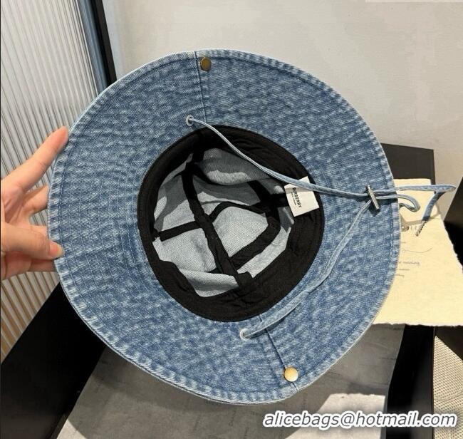 Best Quality Burberry Denim Bucket Hat B071805 Light Blue 2025