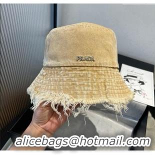 Well Crafted Prada Denim Bucket Hat P071813 Light Brown 2025