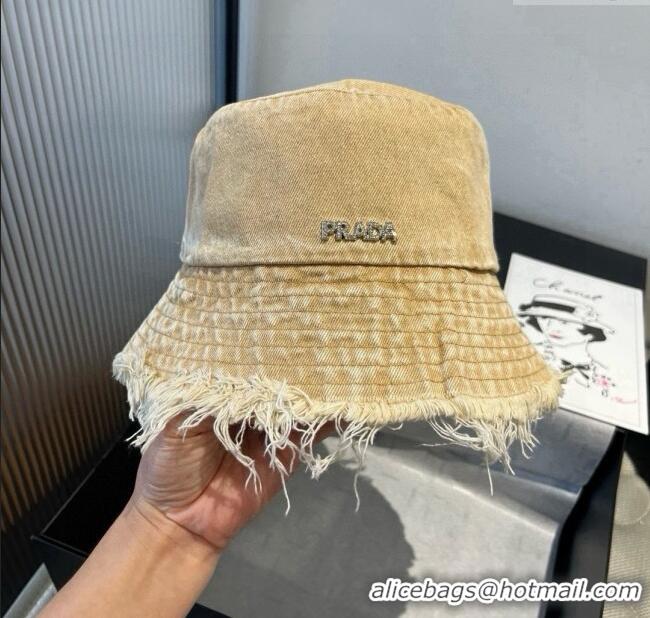Well Crafted Prada Denim Bucket Hat P071813 Light Brown 2025