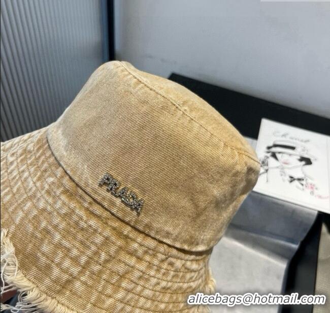 Well Crafted Prada Denim Bucket Hat P071813 Light Brown 2025