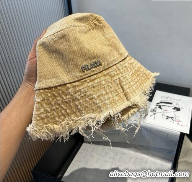 Well Crafted Prada Denim Bucket Hat P071813 Light Brown 2025
