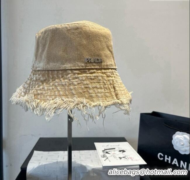 Well Crafted Prada Denim Bucket Hat P071813 Light Brown 2025