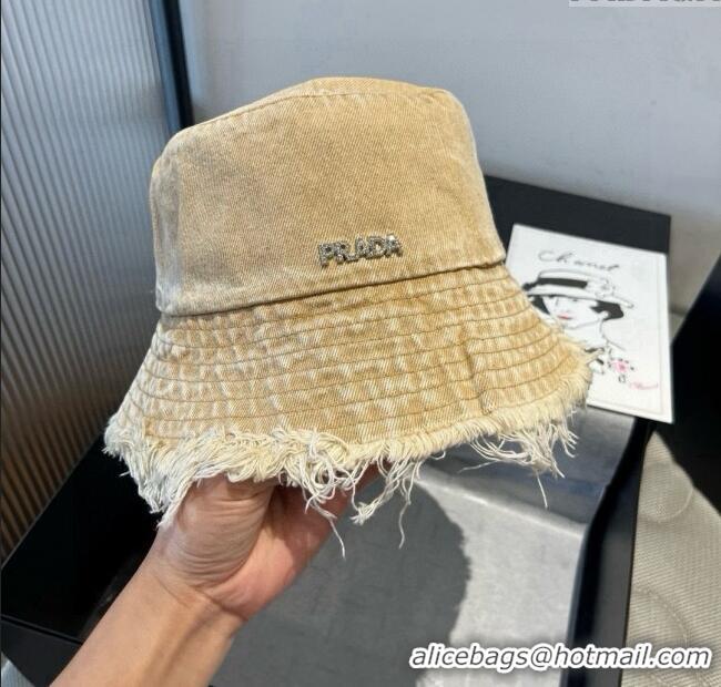 Well Crafted Prada Denim Bucket Hat P071813 Light Brown 2025