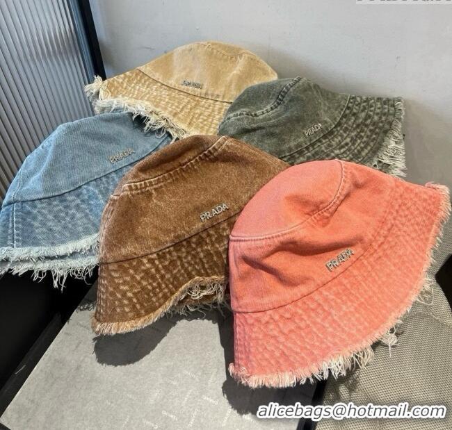 Super Quality Prada Denim Bucket Hat P071814 Pink 2025