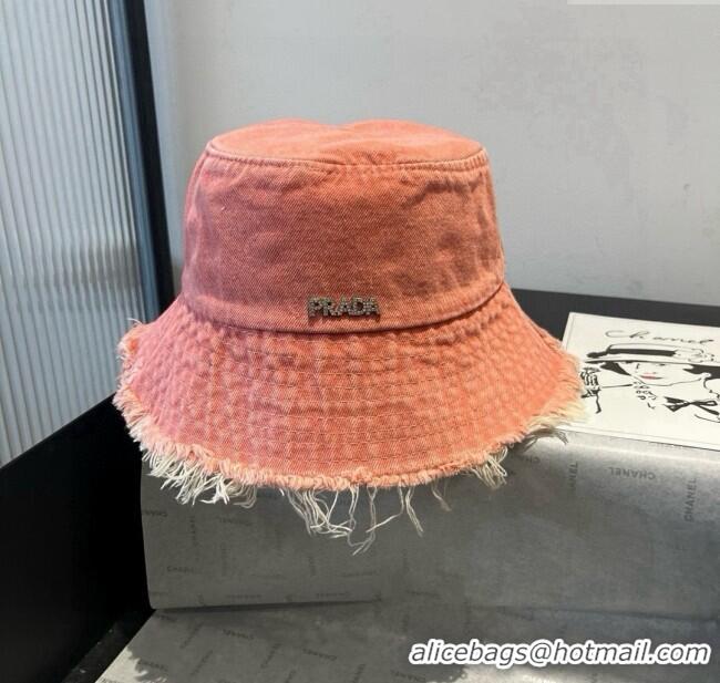 Super Quality Prada Denim Bucket Hat P071814 Pink 2025