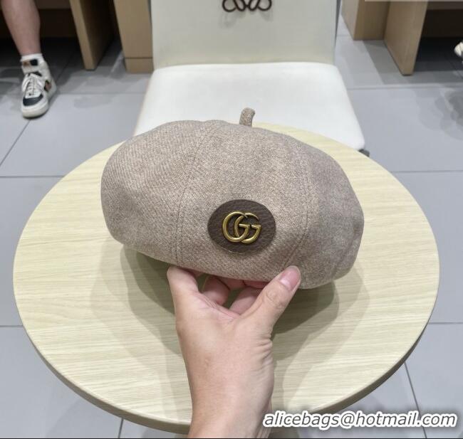 Luxury Classic Gucci Beret Hat G071815 Beige 2025