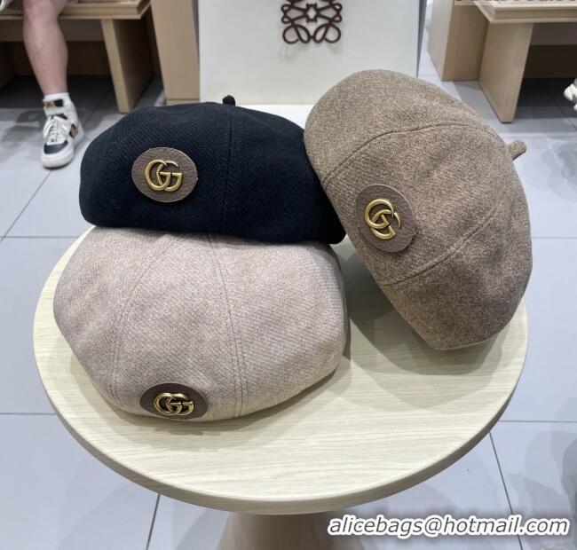 Buy Fashionable Gucci Beret Hat G071816 Black 2025