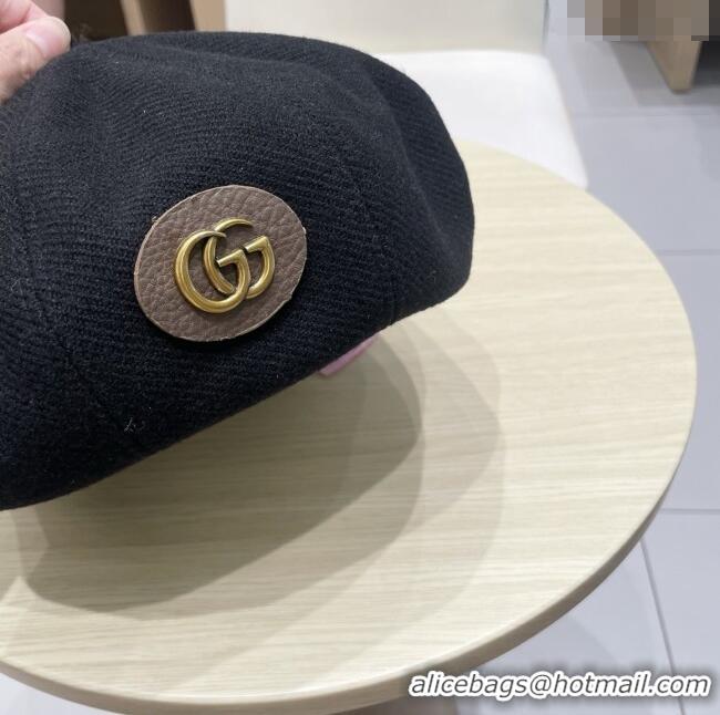 Buy Fashionable Gucci Beret Hat G071816 Black 2025