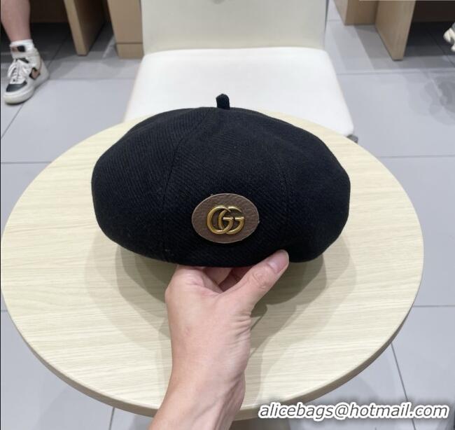 Buy Fashionable Gucci Beret Hat G071816 Black 2025