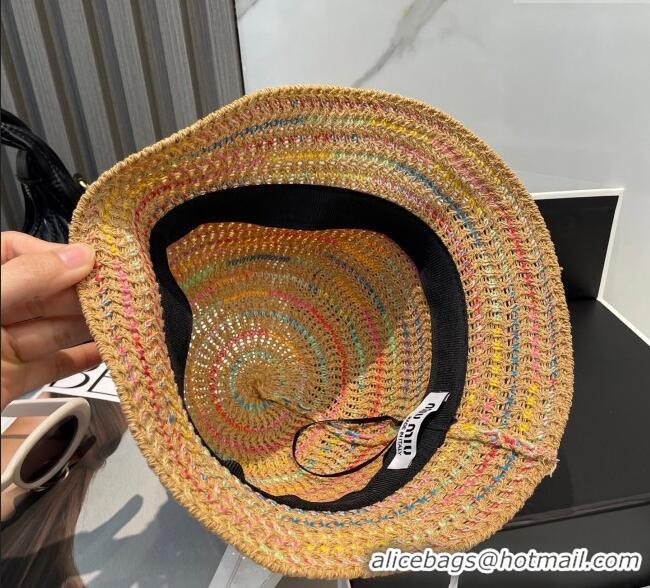 Top Quality Miu Miu Knit Multicolor Bucket Hat 0724 Brown 2025