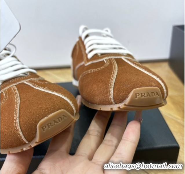 Modern Prada Suede Sneakers Brown2 2025 PR082501