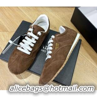 Purchase Prada Suede Sneakers Cocoa Brown 2025 PR082501