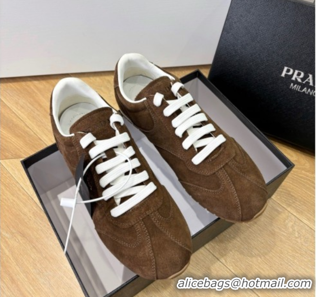 Purchase Prada Suede Sneakers Cocoa Brown 2025 PR082501