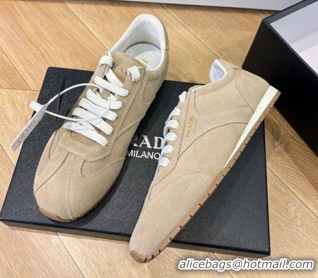 Perfect Prada Suede Sneakers Beige 2025 PR082501