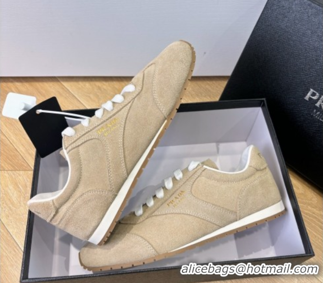 Perfect Prada Suede Sneakers Beige 2025 PR082501