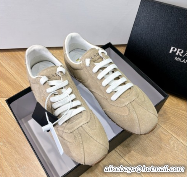 Perfect Prada Suede Sneakers Beige 2025 PR082501