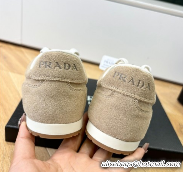 Perfect Prada Suede Sneakers Beige 2025 PR082501