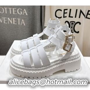 Most Popular Prada Leather sandals with ankle straps White 2025 PR082502