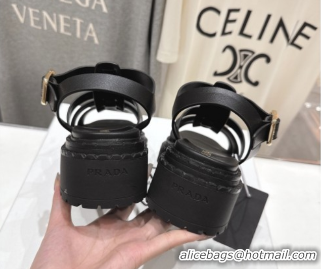 Top Grade Prada Calf Leather sandals Black 2025 PR082502