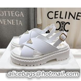 Durable Prada Leather sandals White 2025 PR082504