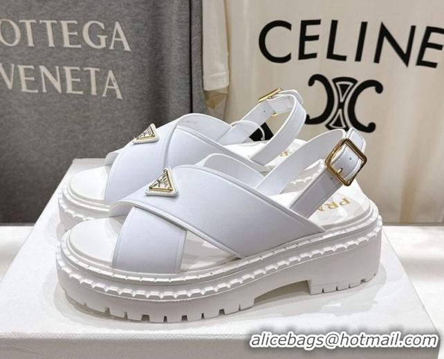 Durable Prada Leather sandals White 2025 PR082504
