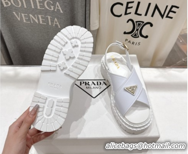Durable Prada Leather sandals White 2025 PR082504