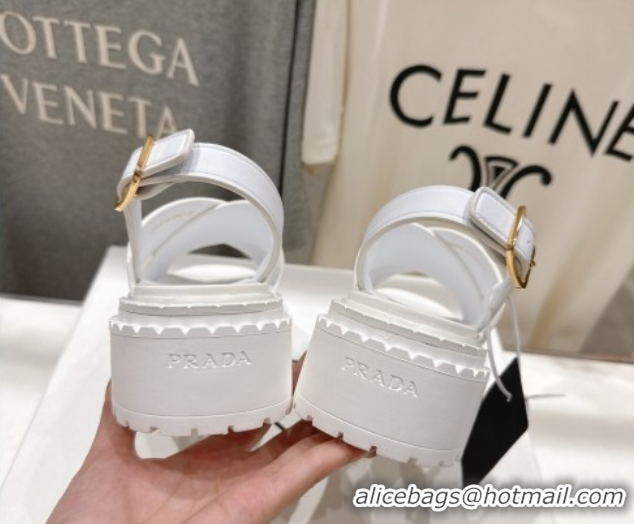 Durable Prada Leather sandals White 2025 PR082504