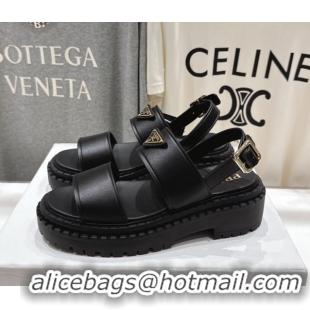Unique Style Prada Leather sandals Black 2025 PR082505