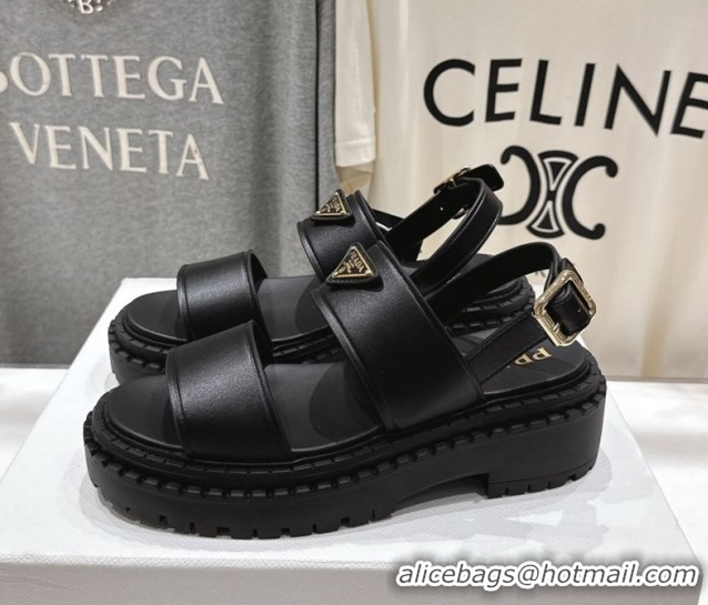Unique Style Prada Leather sandals Black 2025 PR082505