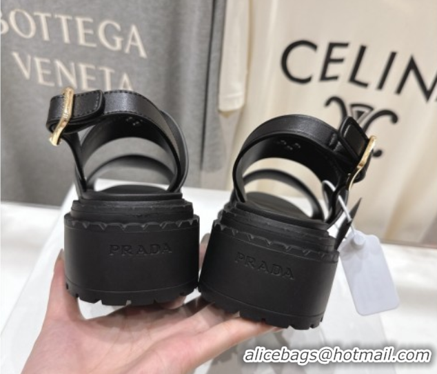 Unique Style Prada Leather sandals Black 2025 PR082505