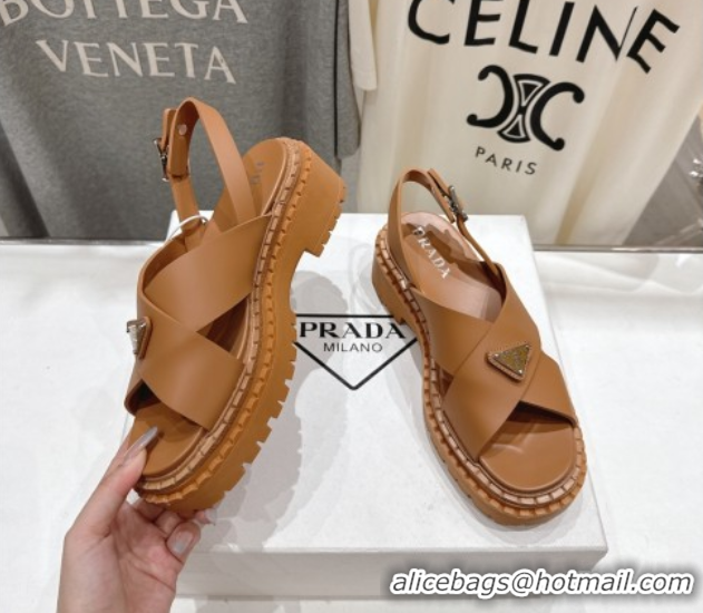 Best Product Prada Rubber sandals Brown 2025 PR082506