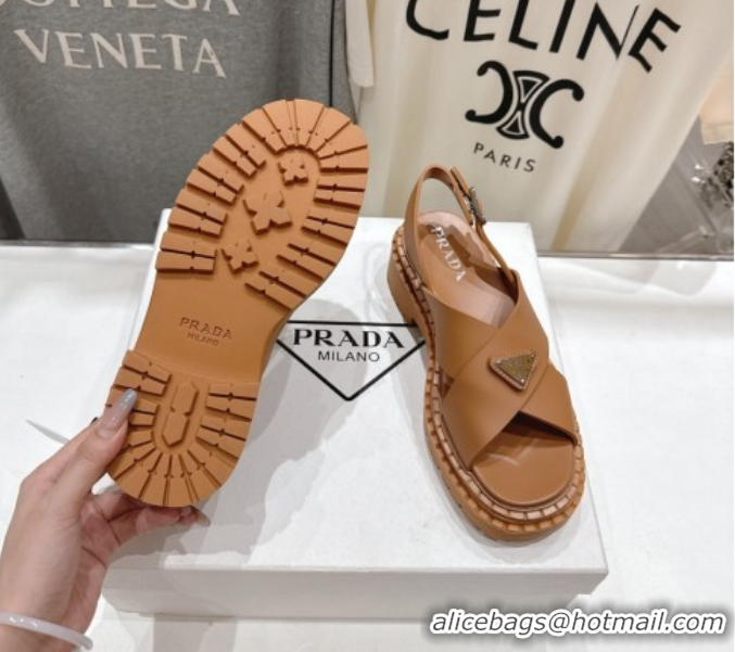 Best Product Prada Rubber sandals Brown 2025 PR082506