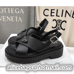 Best Grade Prada Rubber sandals Black 2025 PR082506
