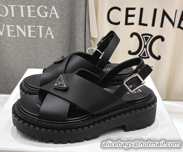 Best Grade Prada Rubber sandals Black 2025 PR082506
