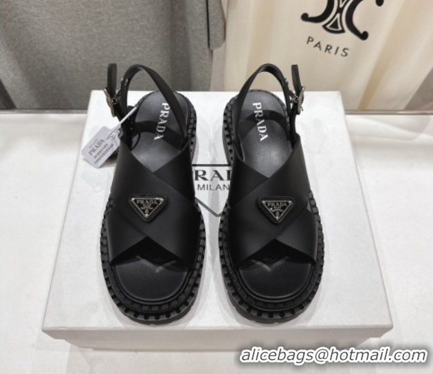 Best Grade Prada Rubber sandals Black 2025 PR082506