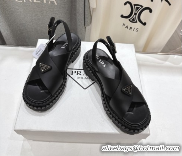 Best Grade Prada Rubber sandals Black 2025 PR082506