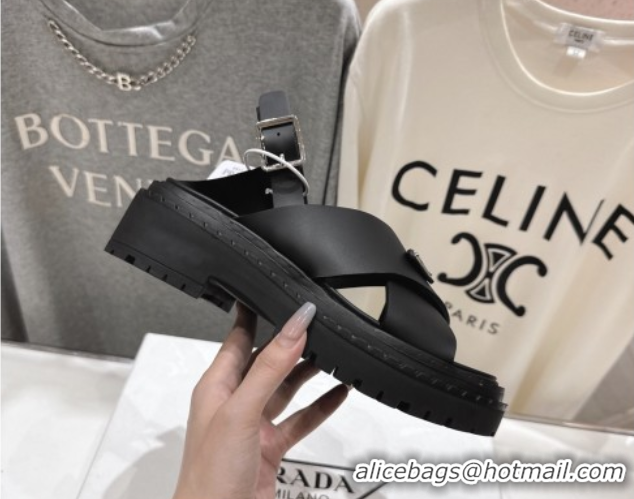 Best Grade Prada Rubber sandals Black 2025 PR082506