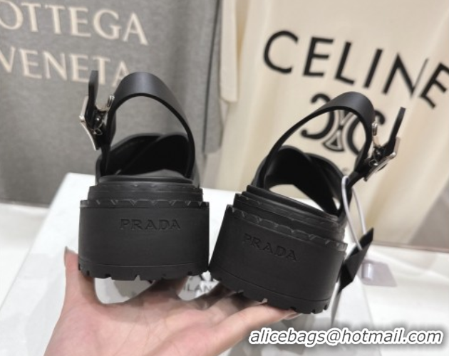Best Grade Prada Rubber sandals Black 2025 PR082506