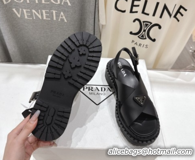 Best Grade Prada Rubber sandals Black 2025 PR082506