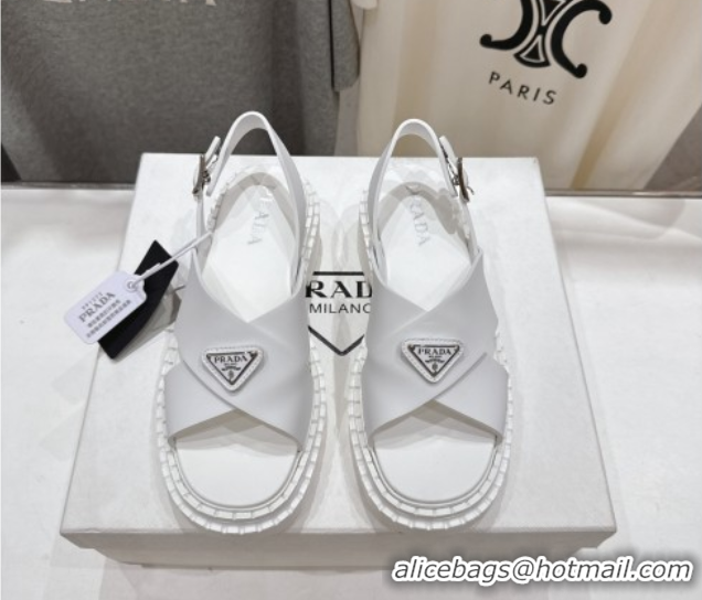 Buy Discount Prada Rubber sandals White 2025 PR082506