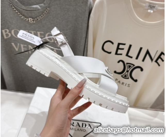 Buy Discount Prada Rubber sandals White 2025 PR082506