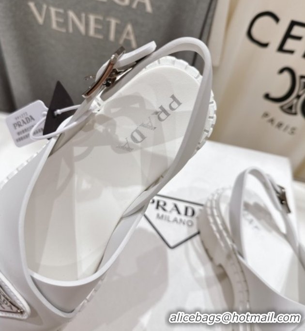 Buy Discount Prada Rubber sandals White 2025 PR082506