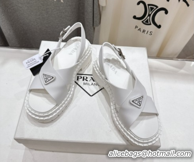 Buy Discount Prada Rubber sandals White 2025 PR082506