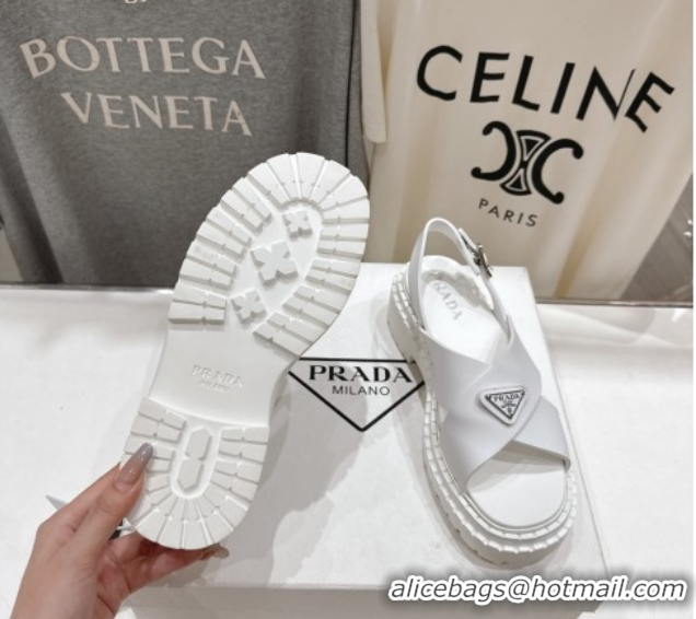 Buy Discount Prada Rubber sandals White 2025 PR082506