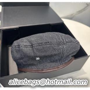 Buy Luxury Chanel Denim Beret Hat CH071819 Black 2025