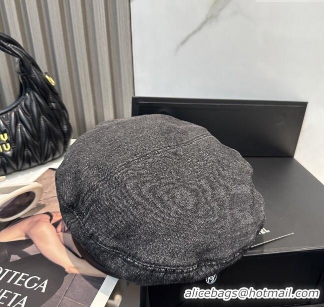 Buy Luxury Chanel Denim Beret Hat CH071819 Black 2025