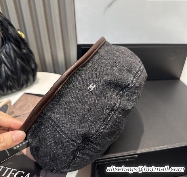 Buy Luxury Chanel Denim Beret Hat CH071819 Black 2025