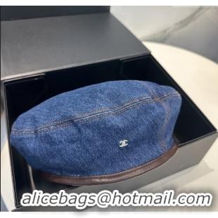 Best Price Chanel Denim Beret Hat CH071818 Blue 2025