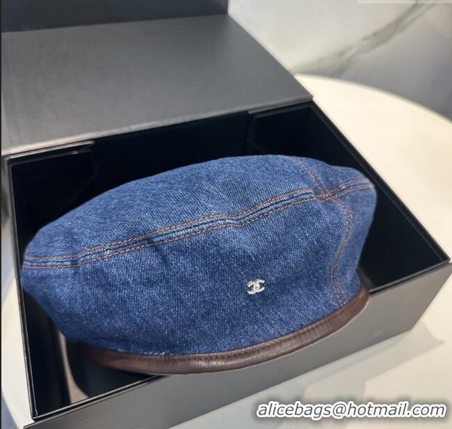 Best Price Chanel Denim Beret Hat CH071818 Blue 2025
