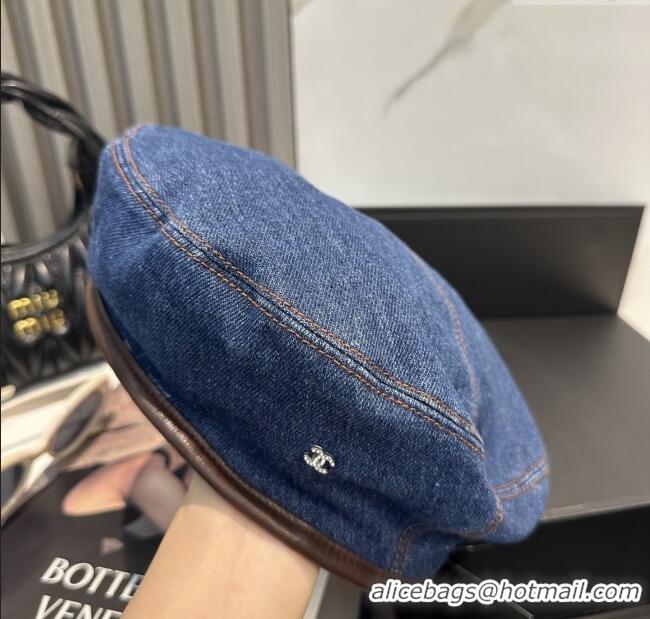 Best Price Chanel Denim Beret Hat CH071818 Blue 2025